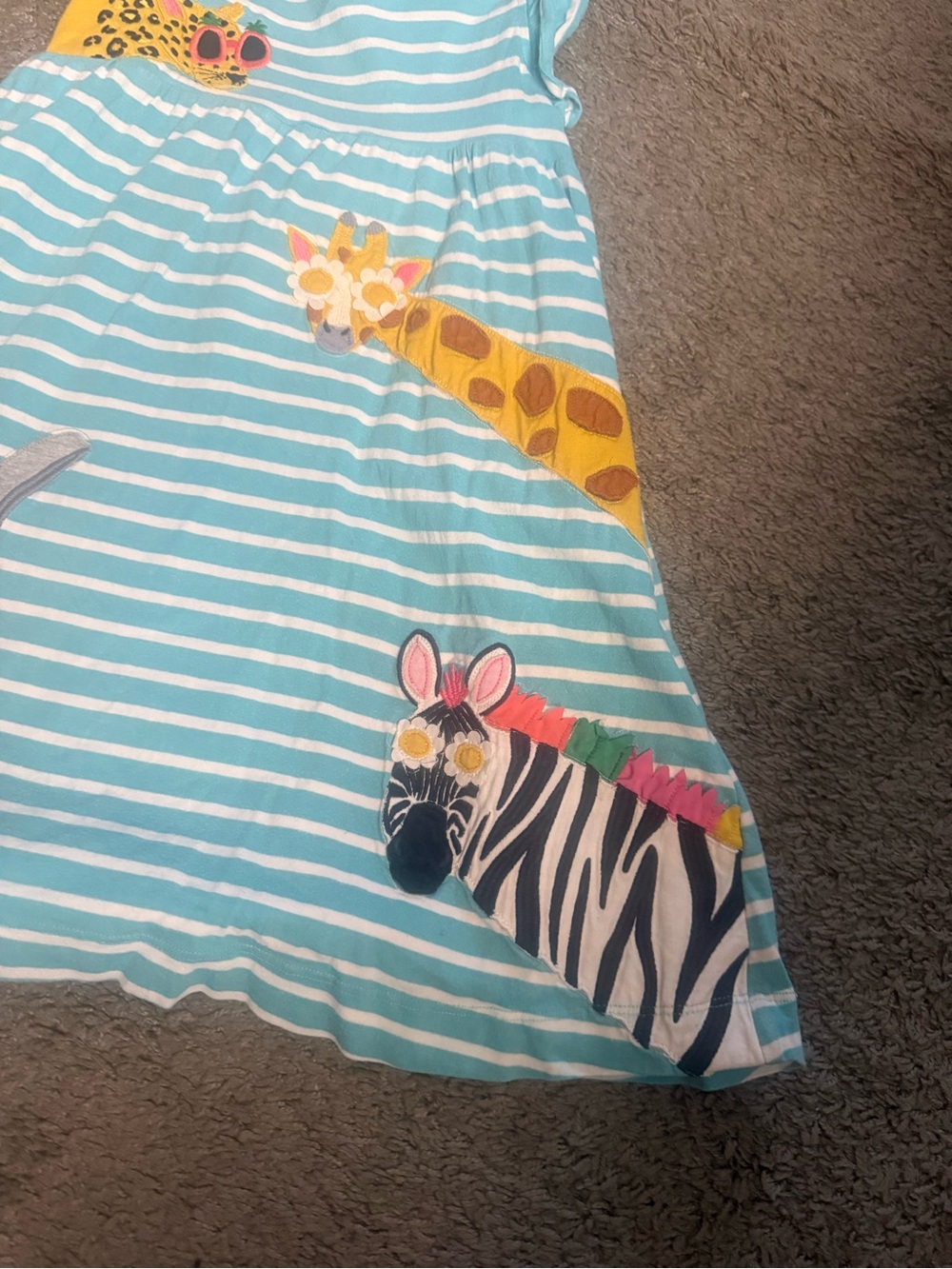 Mini Boden Zoo Animal Appliqué Dress Sz 6-7 - Picture 5 of 6